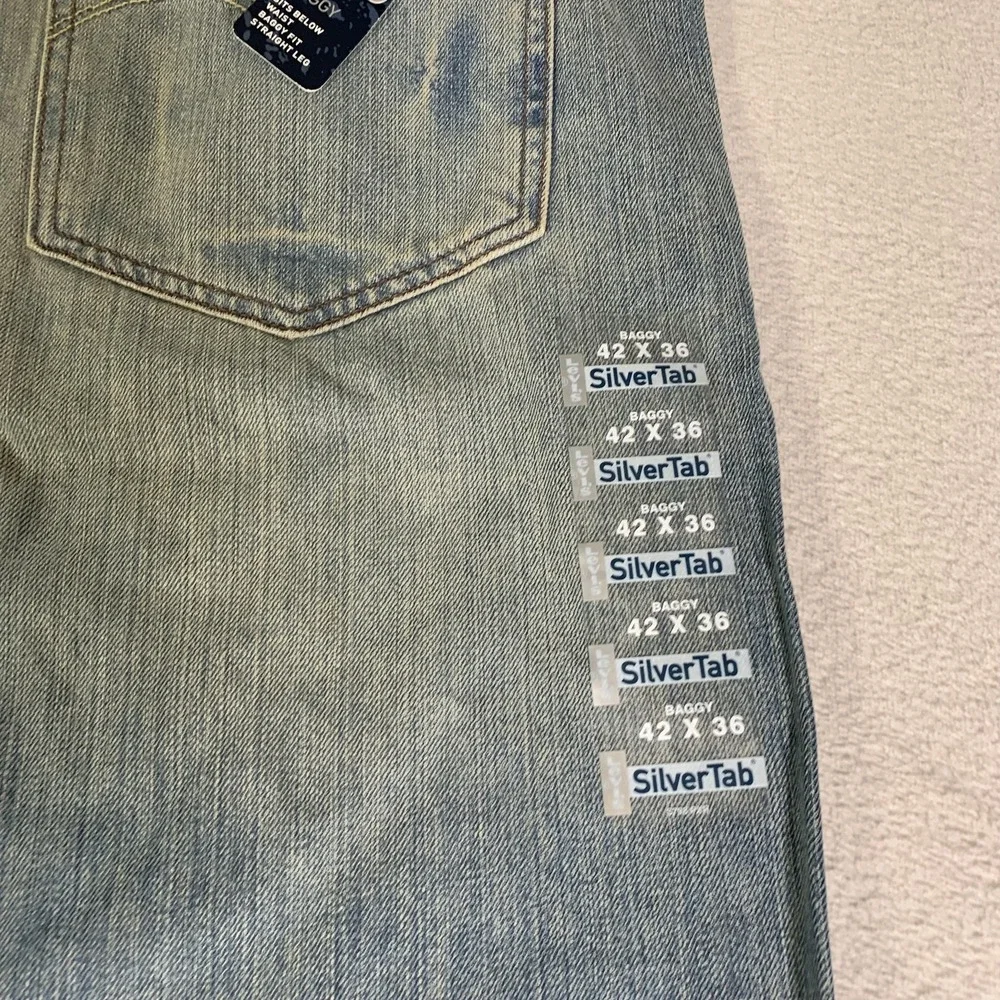 Y2K Levis SilverTab Baggy Jeans Mens 42x36 Light Wash Relaxed Straight Baggy NEW